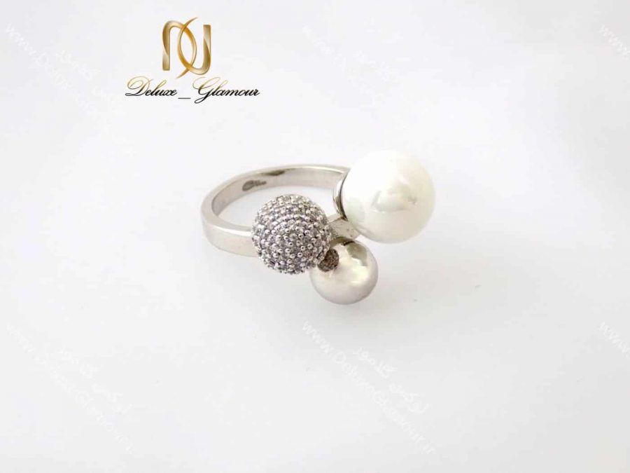 انگشتر دخترانه کلیو clio طرح گوی و مروارید کد محصول rg-n126 از روبرو