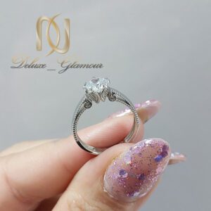 انگشتر نقره دخترانه طرح تک نگین