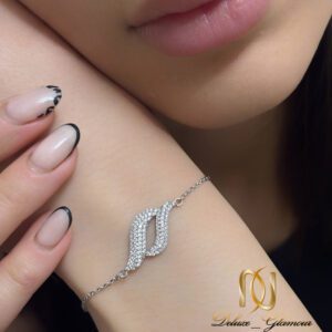 دستبند زنانه ظریف زنجیری نقره 925 نگین سفید