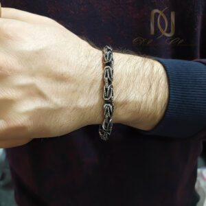 دستبند استیل مردانه خاص سیاه قلم