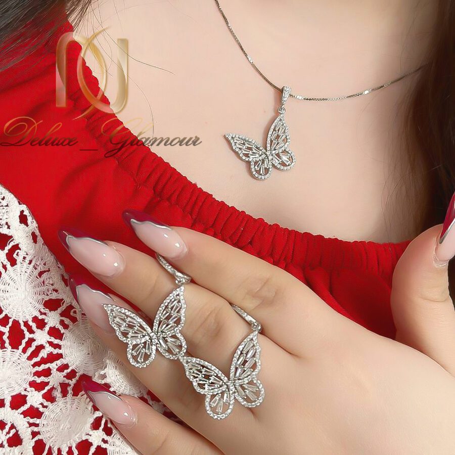 نیم ست نقره زنانه مدل پروانه