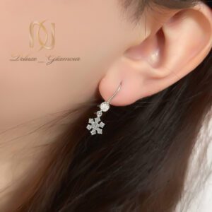 گوشواره برف ظریف با فلز نقره