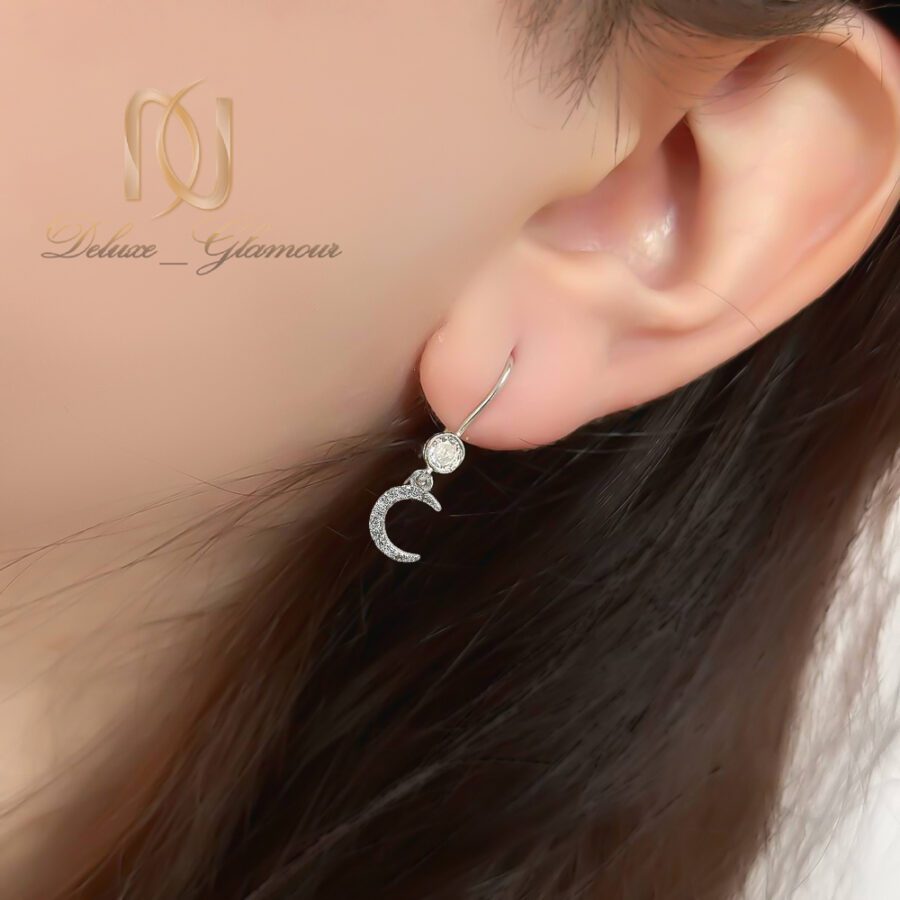 عکس گوشواره نقره طرح ماه