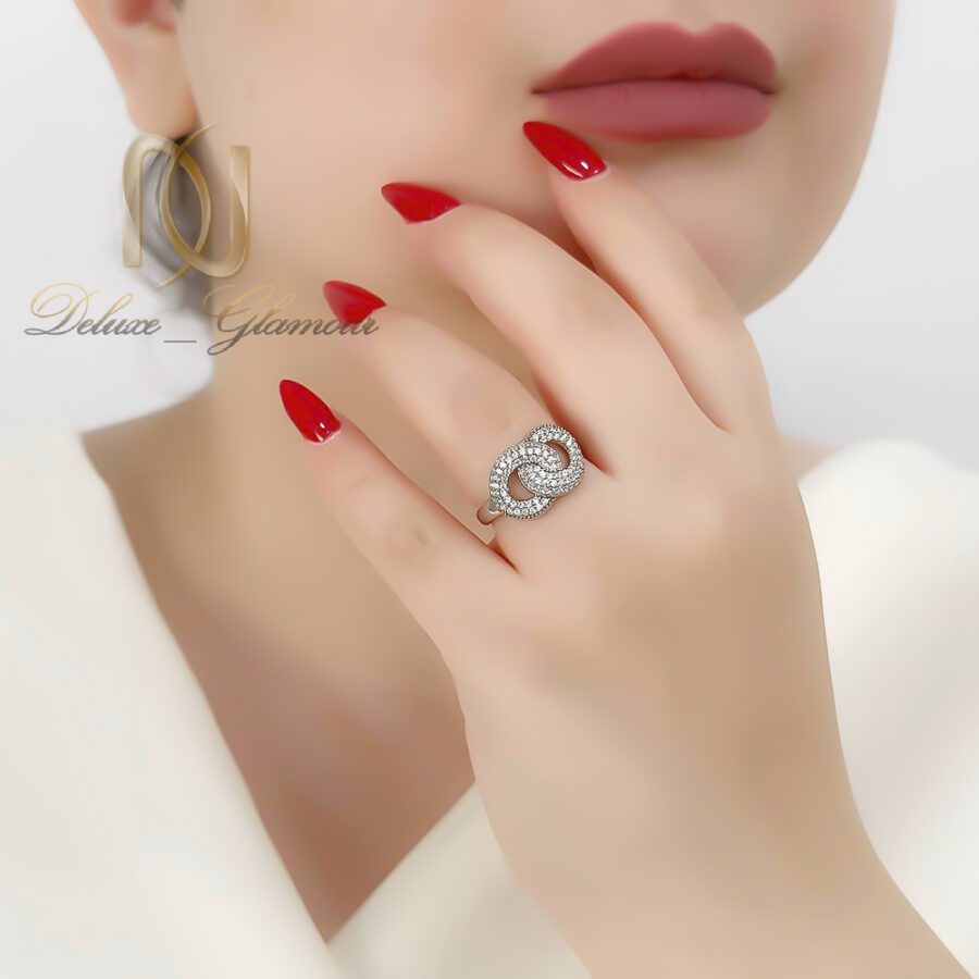 انگشتر نقره زنانه گره عشق نگین دار