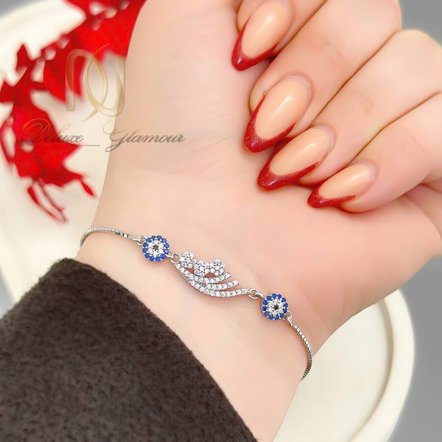 دستبند نقره فلاور و چشم نظر