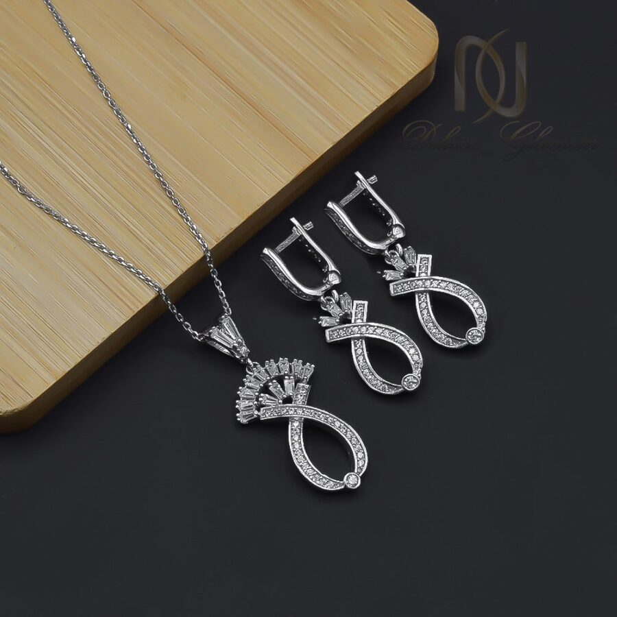 گوشواره و گردنبند نقره بی نهایت و تاج