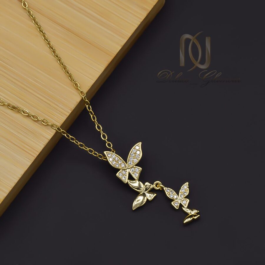 گردنبند زنانه مدل پروانه استیل