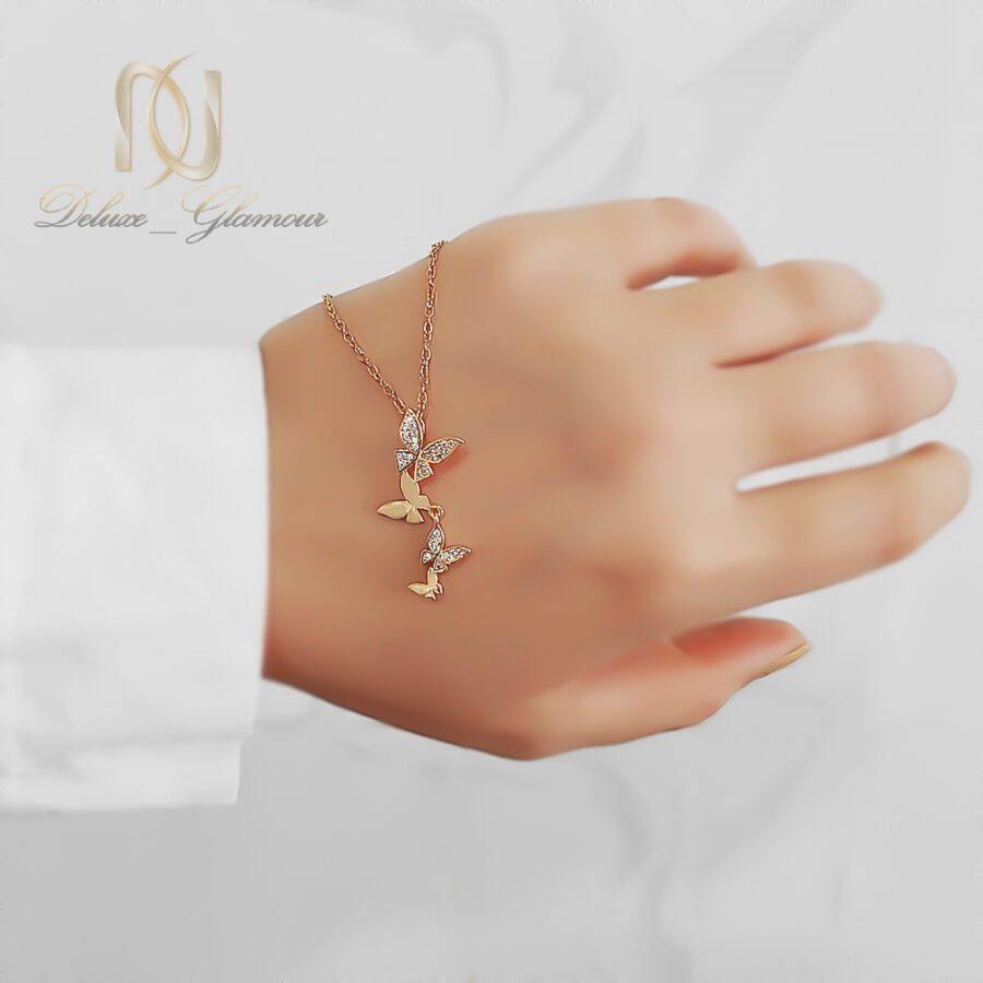 گردنبند پروانه استیل طلایی
