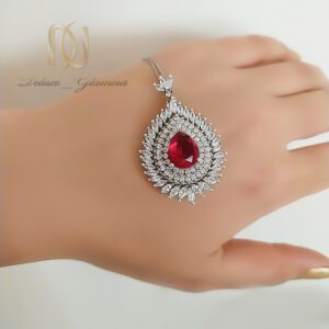 گردنبند نقره زنانه نگین قرمز
