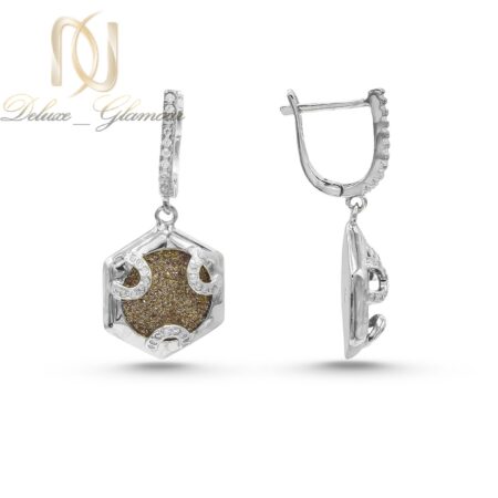 گوشواره زنانه نقره تایلندی شش ضلعی