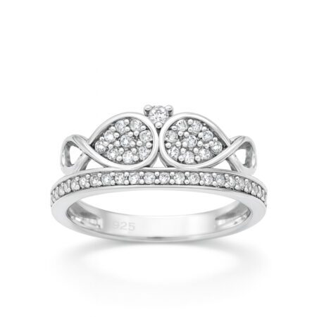 انگشتر نقره دخترانه مدل تاج