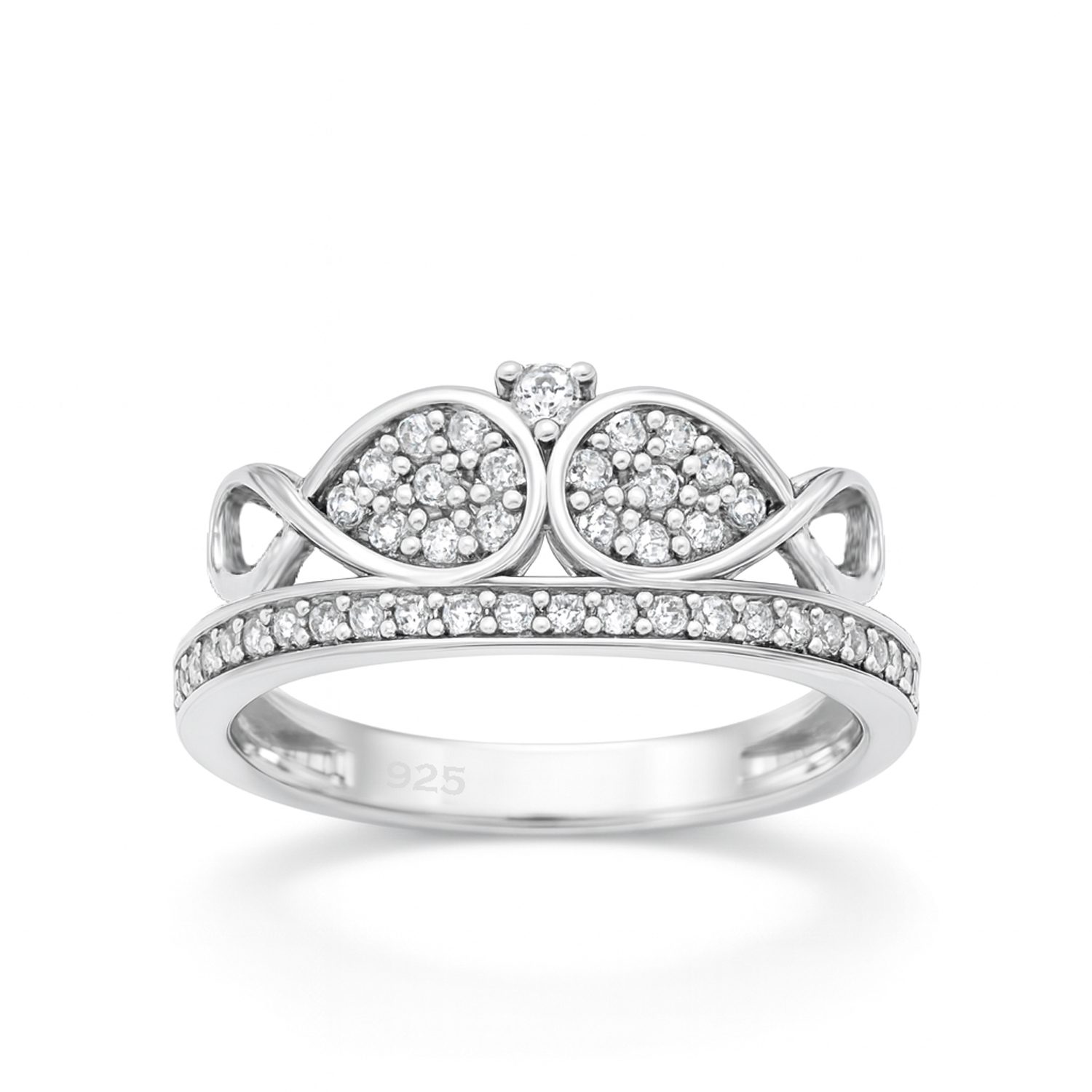 انگشتر نقره دخترانه مدل تاج