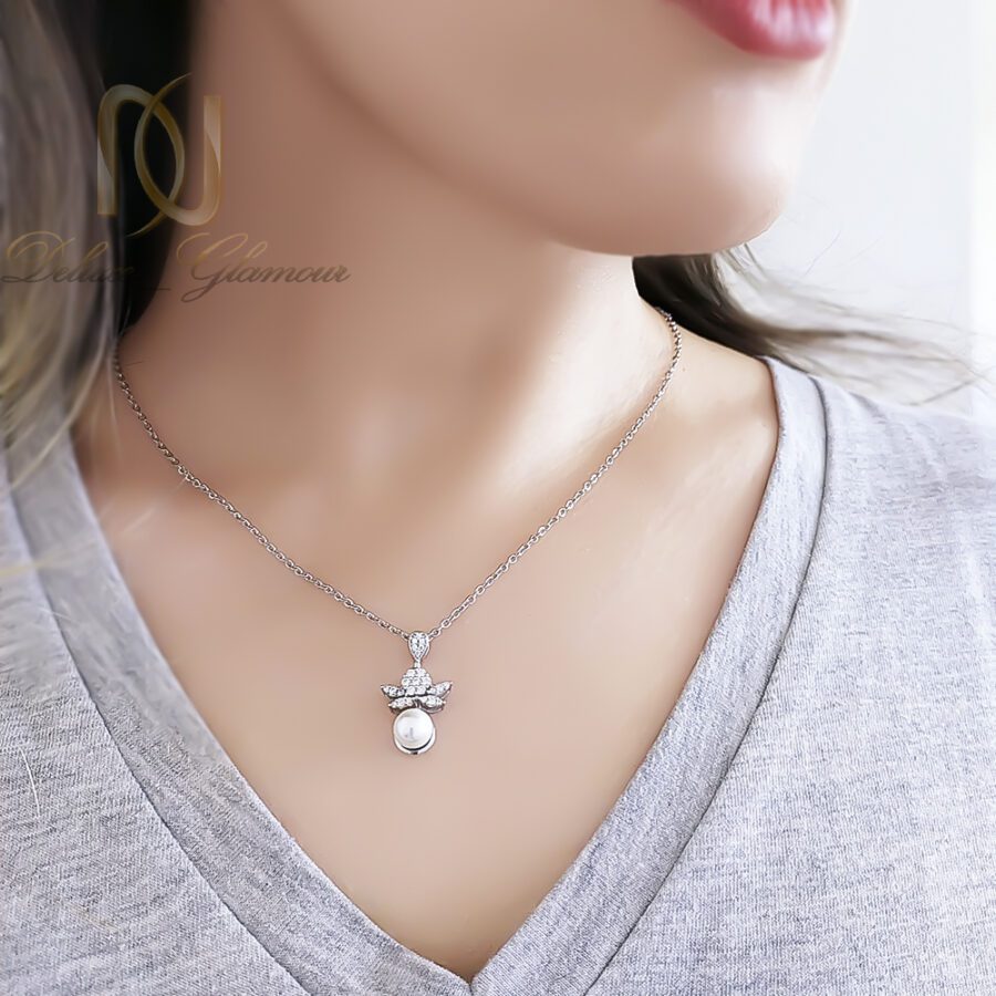 گردنبند نقره زنانه با مروارید اصل