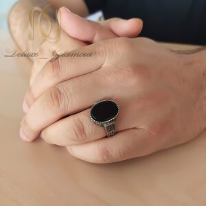 انگشتر مردانه استیل ورساچه سیاه قلم