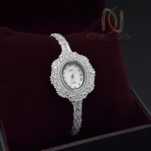 ساعت نقره زنانه ظریف صفحه بیضی