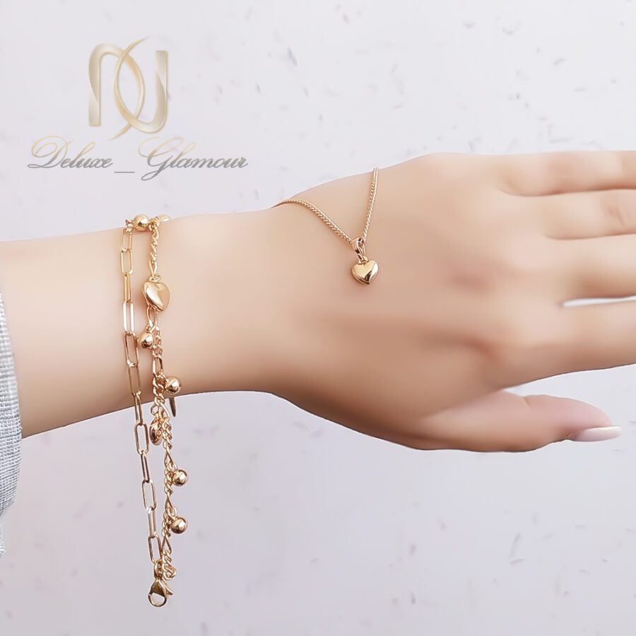 ست دستبند و گردنبند زنانه ژوپینگ مدل قلب