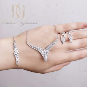سرویس نقره زنانه زنجیری نگین دار