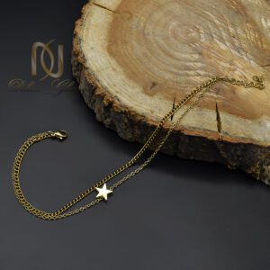 پابند استیل زنانه مدل ستاره دو ردیفه