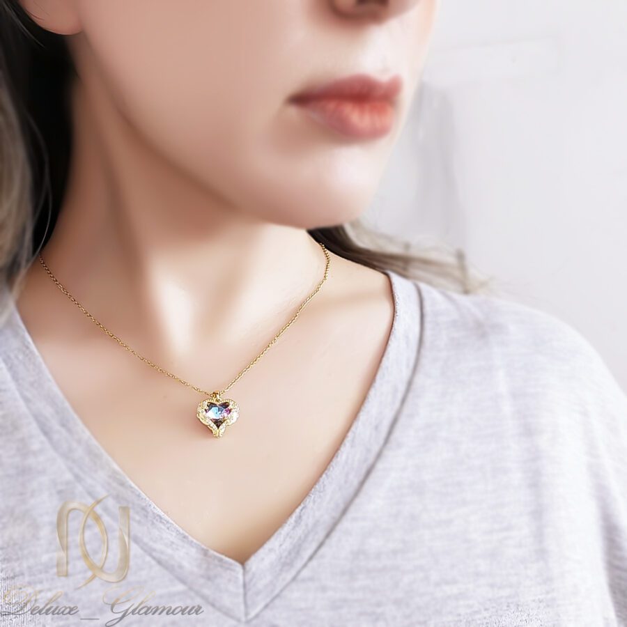 گردنبند زنانه استیل قلب سواروسکی