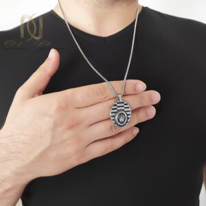گردنبند مردانه استیل رولکس سیاه قلم