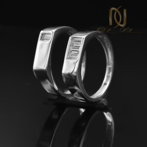 حلقه ست نقره عروس و داماد مستطیلی