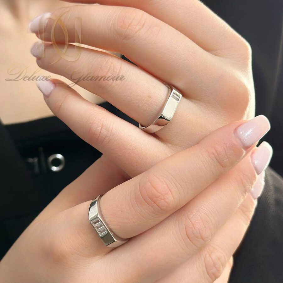 حلقه ست نقره عروس و داماد نگین باگت