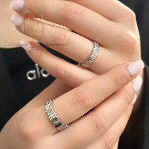 حلقه ست نقره نامزدی مدل چرخ دنده