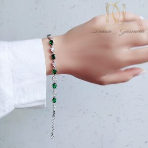 دستبند نقره زنانه جواهری نگین دار