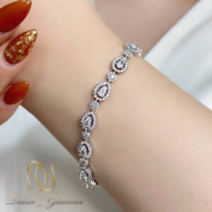 دستبند نقره زنانه مدل اشک سفید