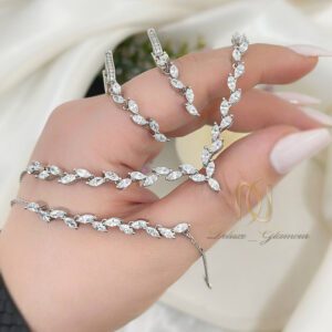 سرویس نقره زنانه مدل برگ زیتون زنجیری
