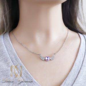 گردنبند زنانه استیل قلب و بال