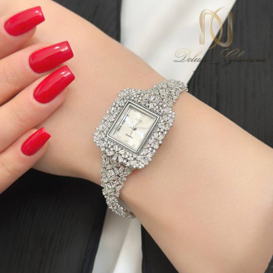 ساعت نقره زنانه مستطیلی H&D