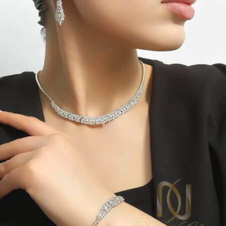 سرویس نقره زنانه نگین دار مشابه طلا