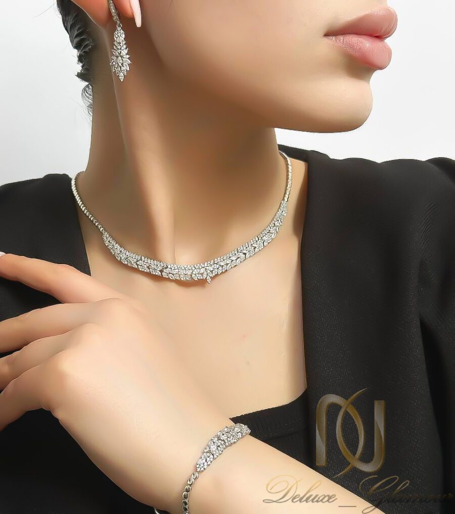 سرویس نقره زنانه نگین دار مشابه طلا