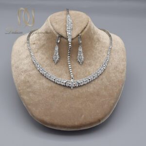 سرویس نقره زنانه نگین دار مدل خوشه