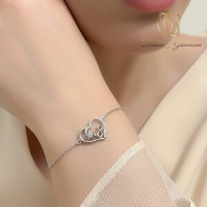 دستبند نقره دخترانه قلب، ستاره و بی نهایت زنجیری