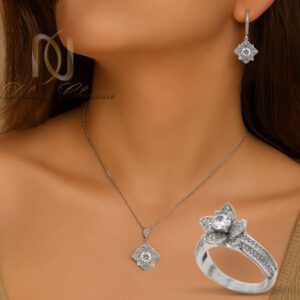 ست نقره زنانه گل رز