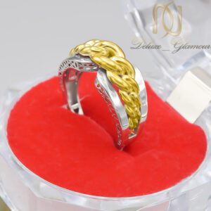 انگشتر نقره زنانه فیوژن طلایی و نقره ای