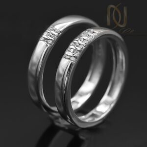 حلقه ست نقره ازدواج نگین دار
