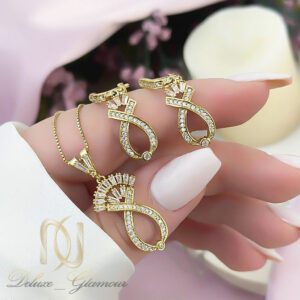 نیم ست نقره دخترانه بی نهایت و تاج