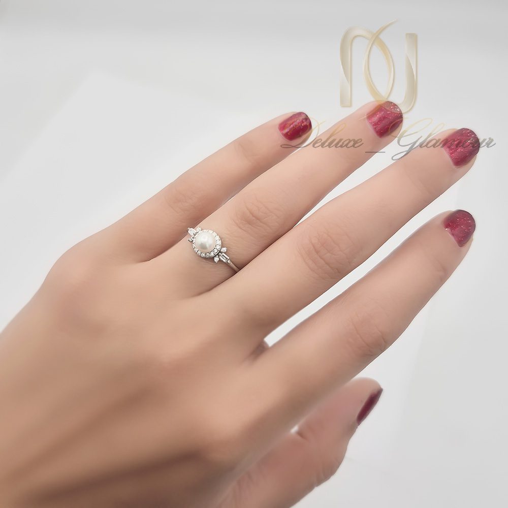 انگشتر نقره دخترانه مرواریدی ظریف