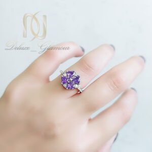 انگشتر نقره زنانه نگین بنفش