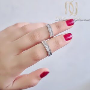 حلقه ست نقره ازدواج دور نگین شش ضلعی