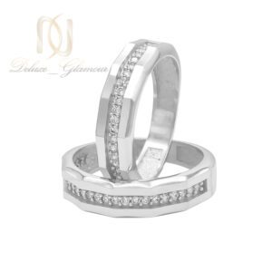 حلقه ست نقره ازدواج دور نگین