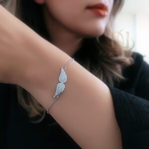 دستبند نقره زنانه بال فرشته ظریف