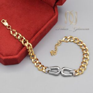 دستبند نقره زنانه طرح گوچی دو رنگ