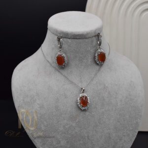 نیم ست نقره زنانه سنگ عقیق سرخ
