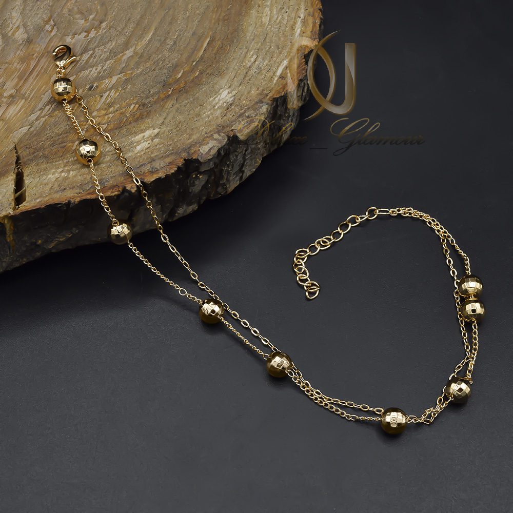 پابند استیل زنانه گوی دار رنگ ثابت