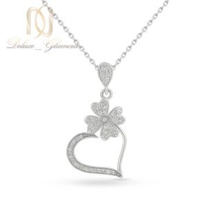گردنبند نقره زنانه مدل قلب و گل