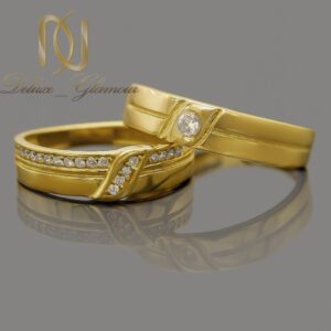 حلقه ست نقره عیار 925 طلایی نگین دار